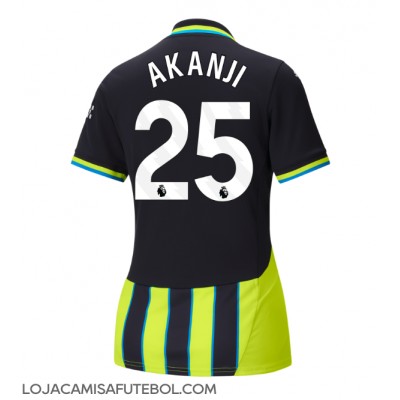 Camisa de Futebol Manchester City Manuel Akanji #25 Equipamento Secundário Mulheres 2024-25 Manga Curta Camisa de Futebol Manchester City Manuel Akanji #25 Equipamento Secundário Mulheres 2024-25 Manga Curta